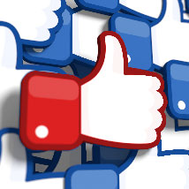 Red facebook like button